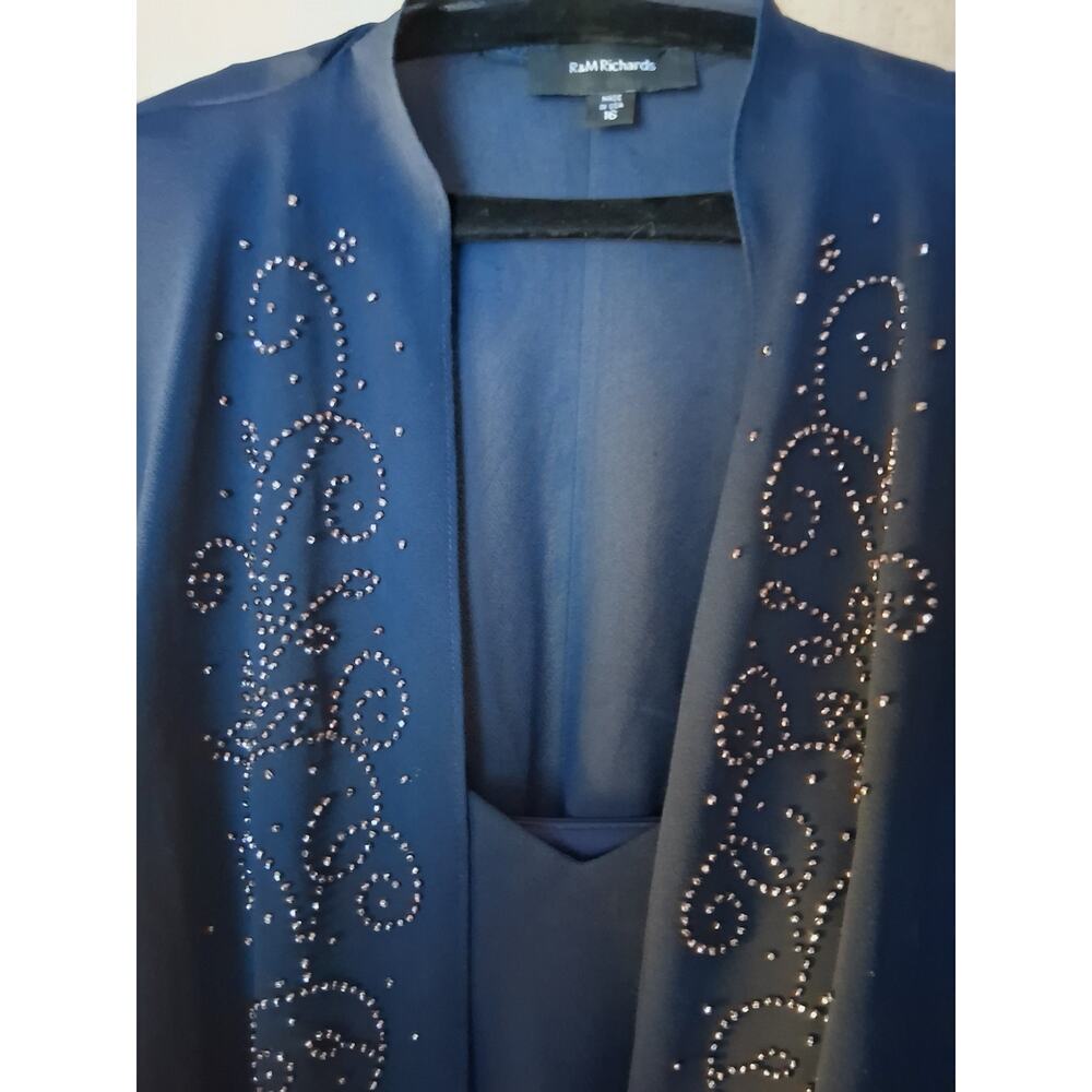 R & M Richards Formal Dress and Jacket Size 16
Navy Midi Length - Picture 4 of 7